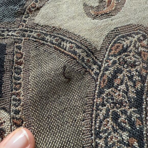 Paisley Fringe Scarf Shawl Wrap Boho Heritage Fall Accessory 71x20.5 - Picture 11 of 11